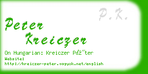 peter kreiczer business card